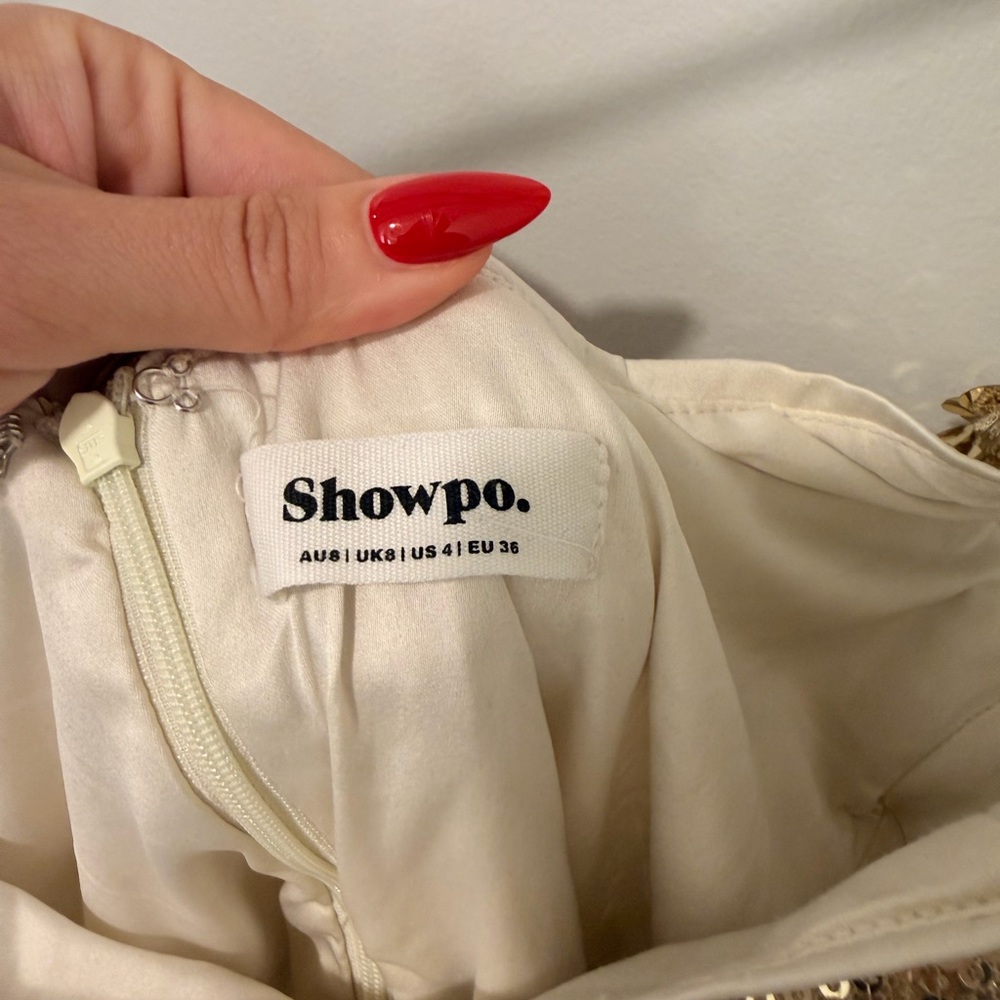 Showpo gold sequin polka dot vivienne mini dress - Picture 3 of 3